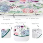 - RealHomes Dijital Baskılı Kaymaz Tabanlı Comfort Yuvarlak Halı - Realhomes Beyaz Zeminde Renkli Çiçek Desenli Dijital Baskılı Modern Pembe Yatak Odası Yıkanabilir Kaymaz Tabanlı Yuvarlak Halı Realhomes