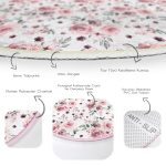 - RealHomes Dijital Baskılı Kaymaz Tabanlı Comfort Yuvarlak Halı - Realhomes  Beyaz Zeminde Renkli Çiçek Desenli Dijital Baskılı Modern Pembe Banyo Yıkanabilir Kaymaz Tabanlı Yuvarlak Halı Realhomes