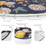 - RealHomes Dijital Baskılı Kaymaz Tabanlı Comfort Yuvarlak Halı - Realhomes Renkli Zeminde Bal Kabağı Desenli Dijital Baskılı Modern Turuncu Koridor ve Antre Yıkanabilir Kaymaz Tabanlı Yuvarlak Halı Realhomes