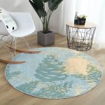 - RealHomes Dijital Baskılı Kaymaz Tabanlı Comfort Yuvarlak Halı - Realhomes  Renkli Zeminde Gold Detaylı Mermer Desenli Dijital Baskılı Modern Lacivert Salon ve Oturma Odası Kaymaz Tabanlı Yuvarlak Halı Realhomes