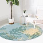 - RealHomes Dijital Baskılı Kaymaz Tabanlı Comfort Yuvarlak Halı - Realhomes  Renkli Zeminde Gold Detaylı Mermer Desenli Dijital Baskılı Modern Lacivert Salon ve Oturma Odası Kaymaz Tabanlı Yuvarlak Halı Realhomes