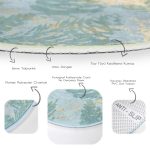 - RealHomes Dijital Baskılı Kaymaz Tabanlı Comfort Yuvarlak Halı - Realhomes  Renkli Zeminde Gold Detaylı Mermer Desenli Dijital Baskılı Modern Lacivert Salon ve Oturma Odası Kaymaz Tabanlı Yuvarlak Halı Realhomes