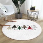 - RealHomes Dijital Baskılı Kaymaz Tabanlı Comfort Yuvarlak Halı - Realhomes  Beyaz Zeminde Ekoseli Çam Ağacı Desenli Dijital Baskılı Modern Renkli Balkon Yıkanabilir Kaymaz Tabanlı Yuvarlak Halı Realhomes