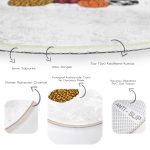 - RealHomes Dijital Baskılı Kaymaz Tabanlı Comfort Yuvarlak Halı - Realhomes  Beyaz Zeminde Ekoseli Balkabakları Dijital Baskılı Modern Bordo Balkon Yıkanabilir Kaymaz Tabanlı Yuvarlak Halı Realhomes