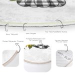 - RealHomes Dijital Baskılı Kaymaz Tabanlı Comfort Yuvarlak Halı - Realhomes  Beyaz Zeminde Ayçiçek Desenli Ekoseli Balkabağı Dijital Baskılı Modern Gold Balkon Yıkanabilir Kaymaz Tabanlı Yuvarlak Halı Realhomes