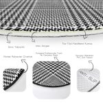 - RealHomes Dijital Baskılı Kaymaz Tabanlı Comfort Yuvarlak Halı - Realhomes  Beyaz Zeminde Siyah Zebra Desenli Dijital Baskılı Modern Ofis Yıkanabilir Kaymaz Tabanlı Yuvarlak Halı Realhomes