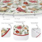 - RealHomes Dijital Baskılı Kaymaz Tabanlı Comfort Yuvarlak Halı - Realhomes Beyaz Zeminde Çiçek Desenli Dijital Baskılı Modern Bordo Outdoor Yıkanabilir Kaymaz Tabanlı Yuvarlak Halı Realhomes