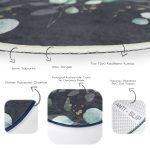 - RealHomes Dijital Baskılı Kaymaz Tabanlı Comfort Yuvarlak Halı - Realhomes  Pastel Zeminde Renkli Çiçek Desenli Dijital Baskılı Modern Salon ve Oturma Odası Yıkanabilir Kaymaz Tabanlı Yuvarlak Halı Realhomes