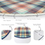 - RealHomes Dijital Baskılı Kaymaz Tabanlı Comfort Yuvarlak Halı - Realhomes  Renkli Zeminde Pastel Ekose Desenli Dijital Baskılı Modern Ofis Yıkanabilir Kaymaz Tabanlı Yuvarlak Halı Realhomes