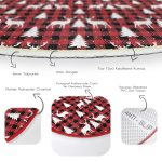 - RealHomes Dijital Baskılı Kaymaz Tabanlı Comfort Yuvarlak Halı - Realhomes  Kırmızı Ekose Desenli Geyik Motifli Dijital Baskılı Modern Bordo Koridor ve Antre Yıkanabilir Kaymaz Tabanlı Yuvarlak Halı Realhomes