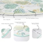 - RealHomes Dijital Baskılı Kaymaz Tabanlı Comfort Yuvarlak Halı - Realhomes  Beyaz Zeminde Deniz Yıldızı Desenli Dijital Baskılı Modern Yeşil Outdoor Yıkanabilir Kaymaz Tabanlı Yuvarlak Halı Realhomes