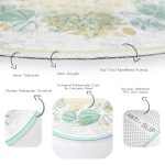 - RealHomes Dijital Baskılı Kaymaz Tabanlı Comfort Yuvarlak Halı - Realhomes  Beyaz Zeminde Deniz Yıldızı Desenli Dijital Baskılı Modern Yeşil Outdoor Yıkanabilir Kaymaz Tabanlı Yuvarlak Halı Realhomes