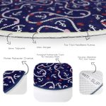 - RealHomes Dijital Baskılı Kaymaz Tabanlı Comfort Yuvarlak Halı - Realhomes  Renkli Zeminde Çapa Ve Halat Desenli Dijital Baskılı Modern Lacivert Outdoor Yıkanabilir Kaymaz Tabanlı Yuvarlak Halı Realhomes