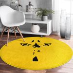 - RealHomes Dijital Baskılı Kaymaz Tabanlı Comfort Yuvarlak Halı - Realhomes  Renkli Zeminde Onedraw Çizimli Zürafa Silüeti Dijital Baskılı Modern Gold Salon ve Oturma Odası Kaymaz Tabanlı Yuvarlak Halı Realhomes