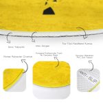 - RealHomes Dijital Baskılı Kaymaz Tabanlı Comfort Yuvarlak Halı - Realhomes  Renkli Zeminde Onedraw Çizimli Zürafa Silüeti Dijital Baskılı Modern Gold Salon ve Oturma Odası Kaymaz Tabanlı Yuvarlak Halı Realhomes