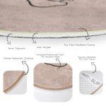 - RealHomes Dijital Baskılı Kaymaz Tabanlı Comfort Yuvarlak Halı - Realhomes  Renkli Zeminde Onedraw Çizimli Bayan Silüeti Dijital Baskılı Modern Kahverengi Salon ve Oturma Odası Kaymaz Tabanlı Yuvarlak Halı Realhomes