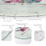 Renkli Zeminde Oklu Kaktüs Desenli Dijital Baskılı Modern Yeşil Outdoor Yıkanabilir Kaymaz Tabanlı Yuvarlak Halı Realhomes