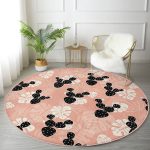 - RealHomes Dijital Baskılı Kaymaz Tabanlı Comfort Yuvarlak Halı - Realhomes  Renkli Zeminde Yaprak Desenli Dijital Baskılı Modern Turuncu Koridor ve Antre Yıkanabilir Kaymaz Tabanlı Yuvarlak Halı Realhomes