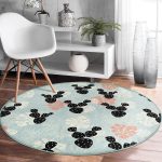 - RealHomes Dijital Baskılı Kaymaz Tabanlı Comfort Yuvarlak Halı - Realhomes  Renkli Zeminde Yaprak Desenli Dijital Baskılı Modern Koridor ve Antre Yıkanabilir Kaymaz Tabanlı Yuvarlak Halı Realhomes