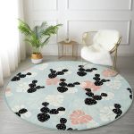 - RealHomes Dijital Baskılı Kaymaz Tabanlı Comfort Yuvarlak Halı - Realhomes  Renkli Zeminde Yaprak Desenli Dijital Baskılı Modern Koridor ve Antre Yıkanabilir Kaymaz Tabanlı Yuvarlak Halı Realhomes