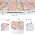 - RealHomes Dijital Baskılı Kaymaz Tabanlı Comfort Yuvarlak Halı - Realhomes  Renkli Zeminde Sevimli Kaktüs Desenli Dijital Baskılı Modern Pembe Outdoor Yıkanabilir Kaymaz Tabanlı Yuvarlak Halı Realhomes