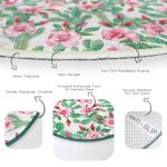 - RealHomes Dijital Baskılı Kaymaz Tabanlı Comfort Yuvarlak Halı - Realhomes  Beyaz Zeminde Renkli Kaktüs Desenli Dijital Baskılı Modern Yeşil Koridor ve Antre Yıkanabilir Kaymaz Tabanlı Yuvarlak Halı Realhomes