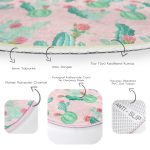 - RealHomes Dijital Baskılı Kaymaz Tabanlı Comfort Yuvarlak Halı - Realhomes  Renkli Zeminde Kaktüs Desenli Dijital Baskılı Modern Pembe Çocuk ve Genç Odası Yıkanabilir Kaymaz Tabanlı Yuvarlak Halı Realhomes