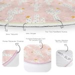 Renkli Zeminde Kaktüs Desenli Dijital Baskılı Modern Pembe Çocuk ve Genç Odası Yıkanabilir Kaymaz Tabanlı Yuvarlak Halı Realhomes