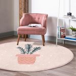 - RealHomes Dijital Baskılı Kaymaz Tabanlı Comfort Yuvarlak Halı - Realhomes  Renkli Zeminde Yaprak Desenli Dijital Baskılı Modern Pembe Banyo Yıkanabilir Kaymaz Tabanlı Yuvarlak Halı Realhomes