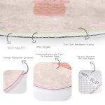 - RealHomes Dijital Baskılı Kaymaz Tabanlı Comfort Yuvarlak Halı - Realhomes  Renkli Zeminde Yaprak Desenli Dijital Baskılı Modern Pembe Banyo Yıkanabilir Kaymaz Tabanlı Yuvarlak Halı Realhomes