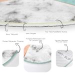 Renkli Geometrik Desenli Mermer Motifli Dijital Baskılı Modern Banyo Yıkanabilir Kaymaz Tabanlı Yuvarlak Halı Realhomes