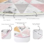 - RealHomes Dijital Baskılı Kaymaz Tabanlı Comfort Yuvarlak Halı - Realhomes  Renkli Geometrik Desenli Mermer Motifli Dijital Baskılı Modern Pembe Banyo Yıkanabilir Kaymaz Tabanlı Yuvarlak Halı Realhomes