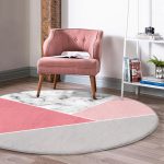 - RealHomes Dijital Baskılı Kaymaz Tabanlı Comfort Yuvarlak Halı - Realhomes  Renkli Geometrik Desenli Mermer Motifli Dijital Baskılı Modern Pembe Banyo Yıkanabilir Kaymaz Tabanlı Yuvarlak Halı Realhomes
