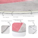 - RealHomes Dijital Baskılı Kaymaz Tabanlı Comfort Yuvarlak Halı - Realhomes  Renkli Geometrik Desenli Mermer Motifli Dijital Baskılı Modern Pembe Banyo Yıkanabilir Kaymaz Tabanlı Yuvarlak Halı Realhomes