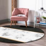 - RealHomes Dijital Baskılı Kaymaz Tabanlı Comfort Yuvarlak Halı - Realhomes Renkli Geometrik Desenli Mermer Motifli Dijital Baskılı Modern Siyah Banyo Yıkanabilir Kaymaz Tabanlı Yuvarlak Halı Realhomes