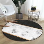- RealHomes Dijital Baskılı Kaymaz Tabanlı Comfort Yuvarlak Halı - Realhomes Renkli Geometrik Desenli Mermer Motifli Dijital Baskılı Modern Siyah Banyo Yıkanabilir Kaymaz Tabanlı Yuvarlak Halı Realhomes