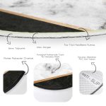 - RealHomes Dijital Baskılı Kaymaz Tabanlı Comfort Yuvarlak Halı - Realhomes Renkli Geometrik Desenli Mermer Motifli Dijital Baskılı Modern Siyah Banyo Yıkanabilir Kaymaz Tabanlı Yuvarlak Halı Realhomes