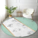 - RealHomes Dijital Baskılı Kaymaz Tabanlı Comfort Yuvarlak Halı - Realhomes  Renkli Geometrik Desenli Mermer Motifli Dijital Baskılı Modern Turkuaz Banyo Yıkanabilir Kaymaz Tabanlı Yuvarlak Halı Realhomes