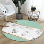 - RealHomes Dijital Baskılı Kaymaz Tabanlı Comfort Yuvarlak Halı - Realhomes  Renkli Geometrik Desenli Mermer Motifli Dijital Baskılı Modern Turkuaz Banyo Yıkanabilir Kaymaz Tabanlı Yuvarlak Halı Realhomes