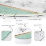 - RealHomes Dijital Baskılı Kaymaz Tabanlı Comfort Yuvarlak Halı - Realhomes  Renkli Geometrik Desenli Mermer Motifli Dijital Baskılı Modern Turkuaz Banyo Yıkanabilir Kaymaz Tabanlı Yuvarlak Halı Realhomes