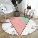 - RealHomes Dijital Baskılı Kaymaz Tabanlı Comfort Yuvarlak Halı - Realhomes  Renkli Geometrik Desenli Mermer Motifli Dijital Baskılı Modern Pembe Banyo Yıkanabilir Kaymaz Tabanlı Yuvarlak Halı Realhomes