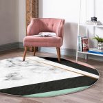 - RealHomes Dijital Baskılı Kaymaz Tabanlı Comfort Yuvarlak Halı - Realhomes Renkli Geometrik Desenli Mermer Motifli Dijital Baskılı Modern Banyo Yıkanabilir Kaymaz Tabanlı Yuvarlak Halı Realhomes