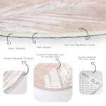 - RealHomes Dijital Baskılı Kaymaz Tabanlı Comfort Yuvarlak Halı - Realhomes  Pastel Zeminli Gold Detaylı Yaprak Desenli Dijital Baskılı Modern Pembe Salon ve Oturma Odası Kaymaz Tabanlı Yuvarlak Halı Realhomes