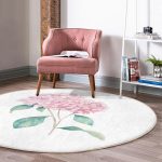 - RealHomes Dijital Baskılı Kaymaz Tabanlı Comfort Yuvarlak Halı - Realhomes Beyaz Zeminli Renkli Ortanca Çiçek Motifli Dijital Baskılı Modern Pembe Banyo Yıkanabilir Kaymaz Tabanlı Yuvarlak Halı Realhomes