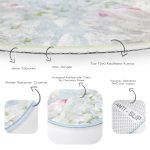 - RealHomes Dijital Baskılı Kaymaz Tabanlı Comfort Yuvarlak Halı - Realhomes  Renkli Zeminli Beyaz Çiçek Desenli Dijital Baskılı Modern Lacivert Mutfak Yıkanabilir Kaymaz Tabanlı Yuvarlak Halı Realhomes