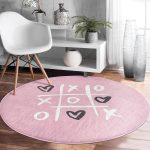 - RealHomes Dijital Baskılı Kaymaz Tabanlı Comfort Yuvarlak Halı - Realhomes  Sevgililer Günü Temalı Özel Tasarım Dijital Baskılı Modern Pembe Çocuk ve Genç Odası Yıkanabilir Kaymaz Tabanlı Yuvarlak Halı Realhomes