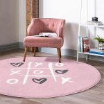 - RealHomes Dijital Baskılı Kaymaz Tabanlı Comfort Yuvarlak Halı - Realhomes  Sevgililer Günü Temalı Özel Tasarım Dijital Baskılı Modern Pembe Çocuk ve Genç Odası Yıkanabilir Kaymaz Tabanlı Yuvarlak Halı Realhomes