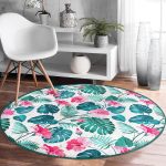 - RealHomes Dijital Baskılı Kaymaz Tabanlı Comfort Yuvarlak Halı - Realhomes  Realhomes Modern Yaprak Desenli Dijital Baskılı Yeşil Banyo Yıkanabilir Kaymaz Tabanlı Yuvarlak Halı Realhomes