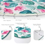 - RealHomes Dijital Baskılı Kaymaz Tabanlı Comfort Yuvarlak Halı - Realhomes  Realhomes Modern Yaprak Desenli Dijital Baskılı Yeşil Banyo Yıkanabilir Kaymaz Tabanlı Yuvarlak Halı Realhomes