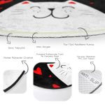 - RealHomes Dijital Baskılı Kaymaz Tabanlı Comfort Yuvarlak Halı - Realhomes  Sevgililer Günü Temalı Özel Tasarım Dijital Baskılı Modern Siyah Çocuk ve Genç Odası Yıkanabilir Kaymaz Tabanlı Yuvarlak Halı Realhomes